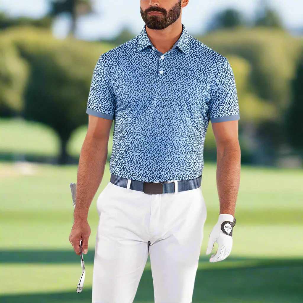 Black Friday Sale Game-Changer Footwear Galvin Green Manuel Polo Shirt - Moonlight Blue/White