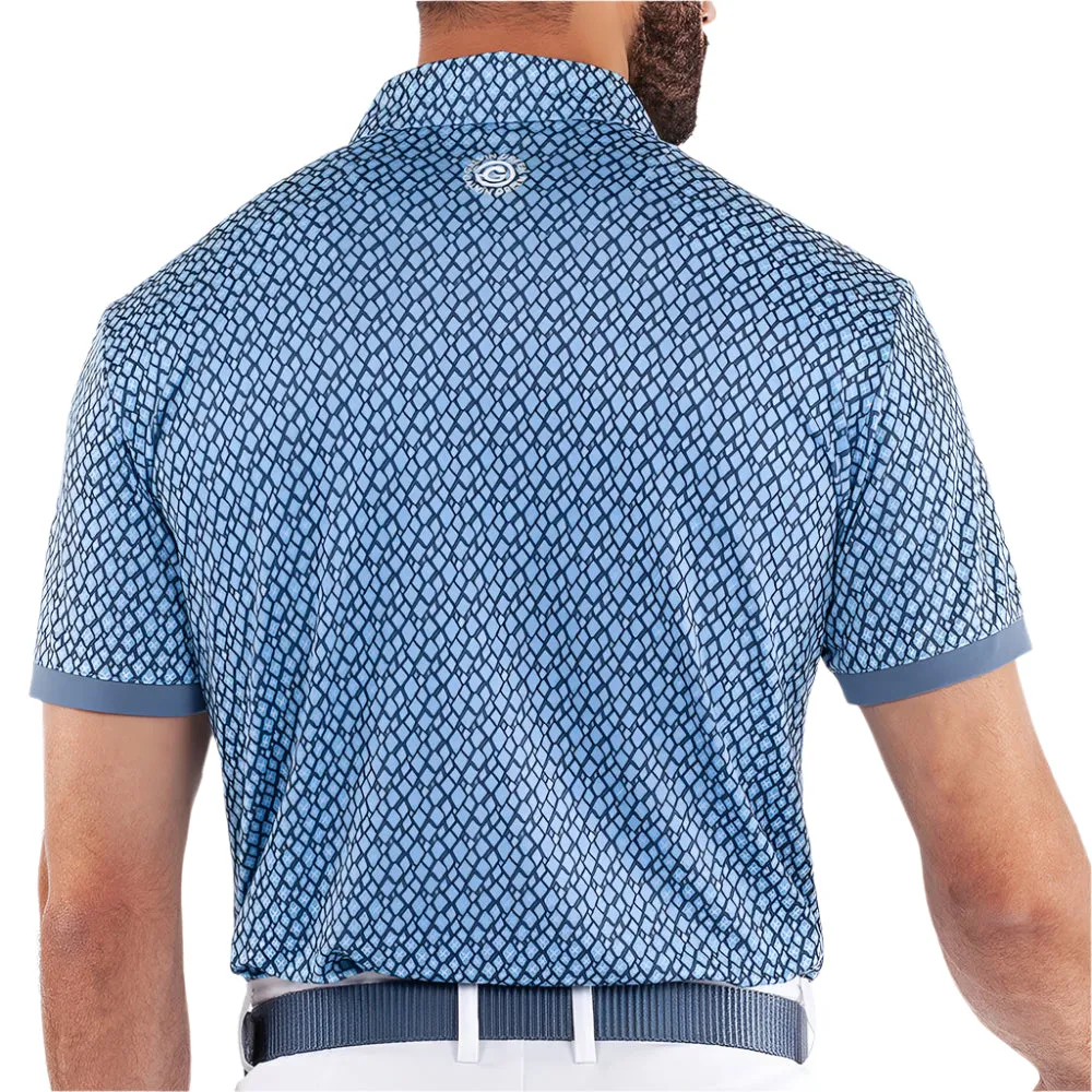 Galvin Green Manuel Polo Shirt - Moonlight Blue/White Stride with Confidence