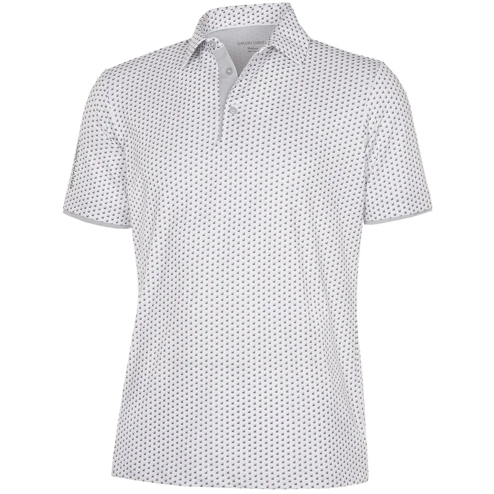 Galvin Green Mark V8  Polo Shirt - Cool Grey/White Walk with Purpose