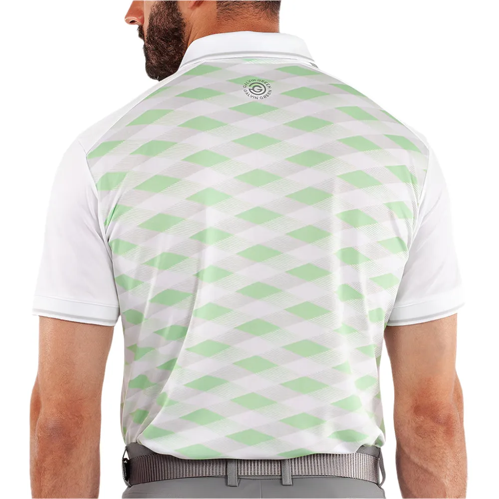 Galvin Green Marlon Polo Shirt - White/Fresh Green Loud Looks, Smooth Moves