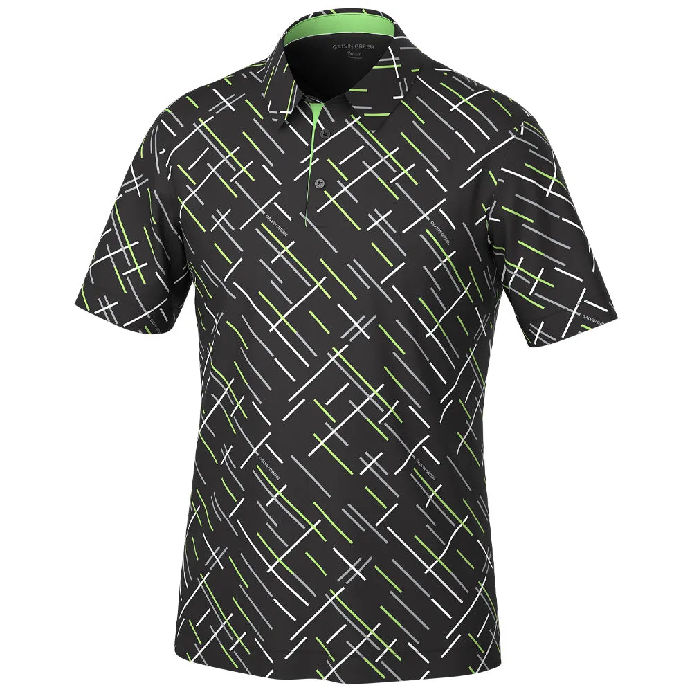 Thanksgiving Day Sale Galvin Green Mathias Polo Shirt - Black/Fresh Green