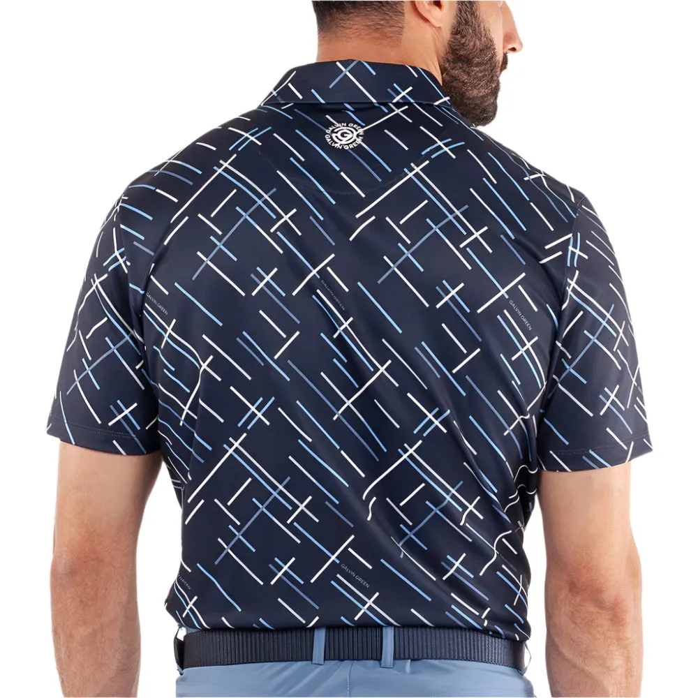 Galvin Green Mathias Polo Shirt - Navy/Moonlight Blue Autumn Sale Built to Perform