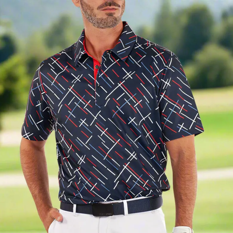 Galvin Green Mathias Polo Shirt - Navy/Red Move Like You Mean It Valentine's Day Sale