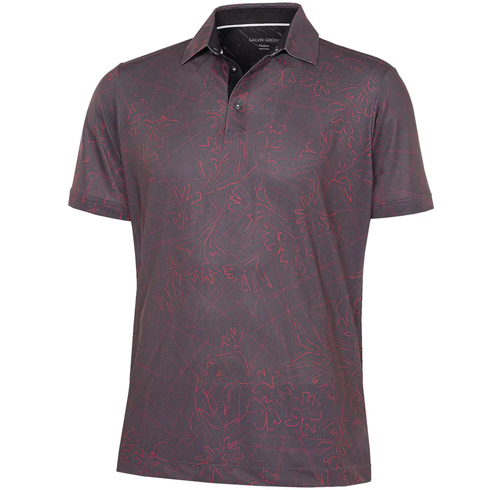 Built to Move You Galvin Green Maverick V8  Polo Shirt - Forged Iron/Red