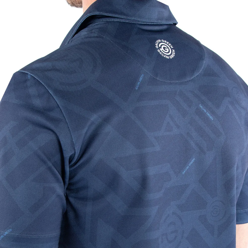 Galvin Green Maze Polo Shirt - Navy Engineered for Speed Walk Loud