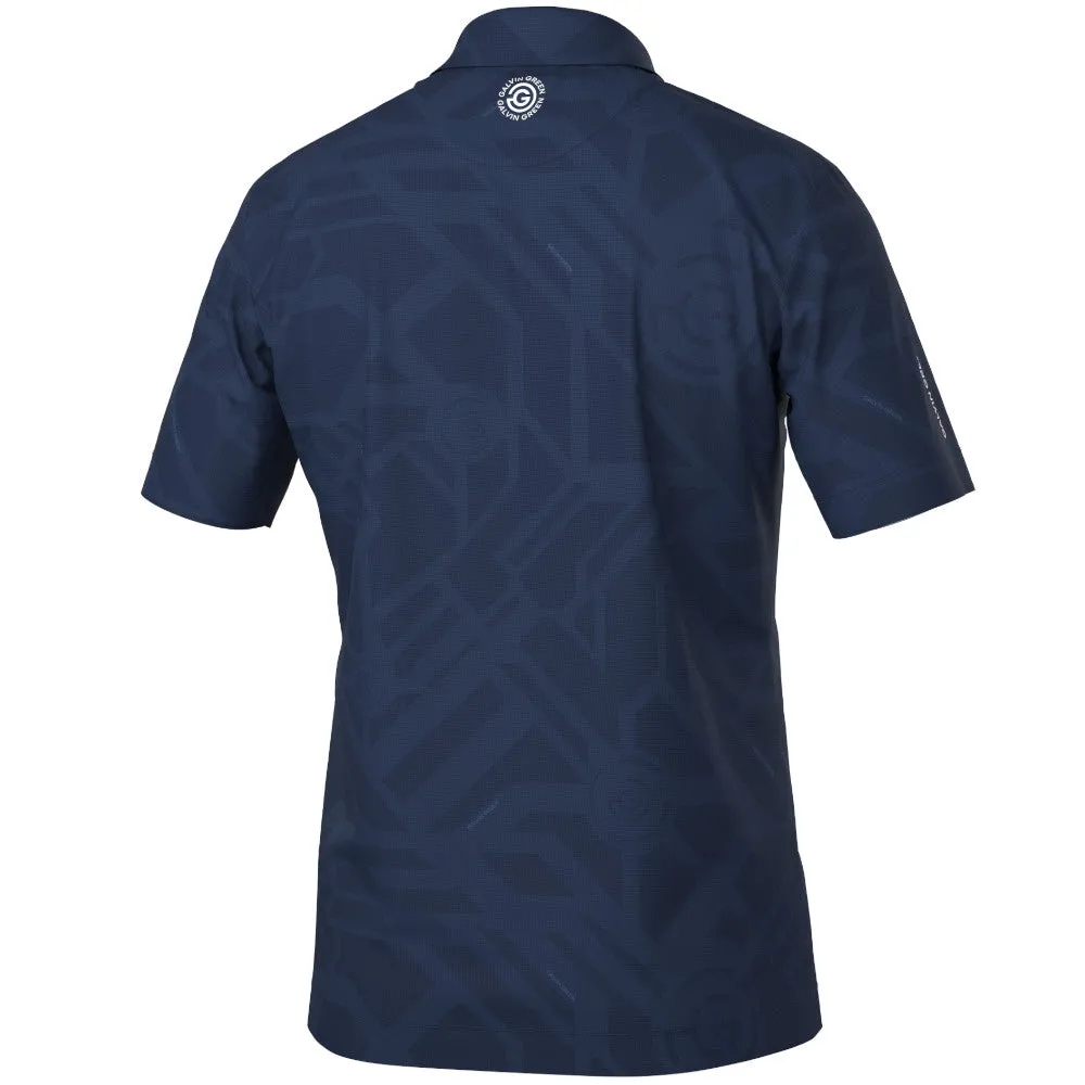Steal Autumn Sale Galvin Green Maze Polo Shirt - Navy