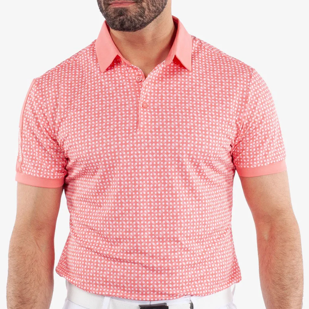 Galvin Green Melvin Polo Shirt - Coral/White Chase What Moves You Holiday Sale