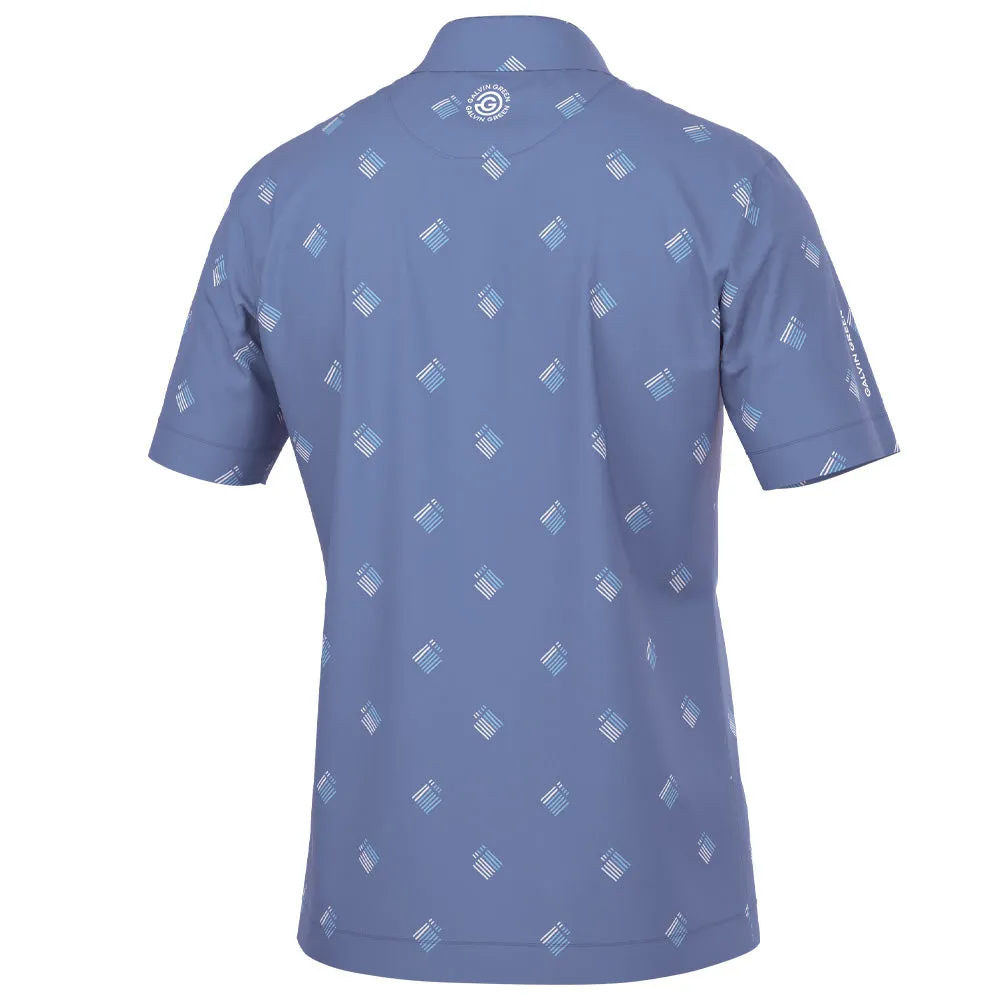 Keep Going Strong Economical Galvin Green Memo Polo Shirt - Moonlight Blue