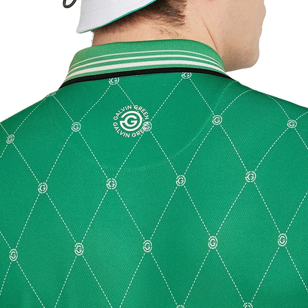 Own the Moment Command Attention Galvin Green Miguel Polo Shirt - Golf Green/White