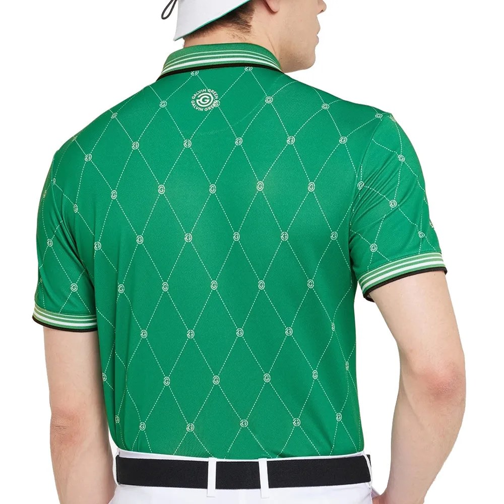 Gear Up and Go Step Out Boldly Galvin Green Miguel Polo Shirt - Golf Green/White