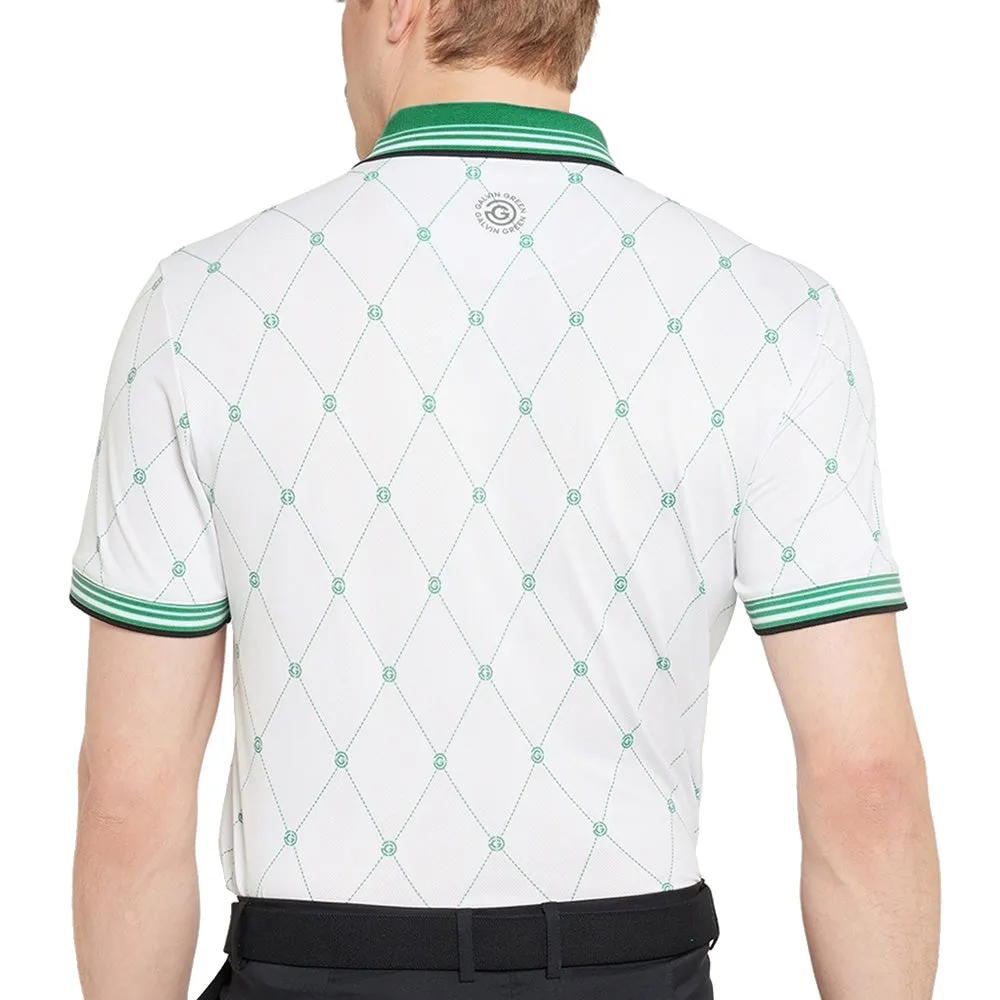 Walk with Purpose Galvin Green Miguel Polo Shirt - White/Golf Green