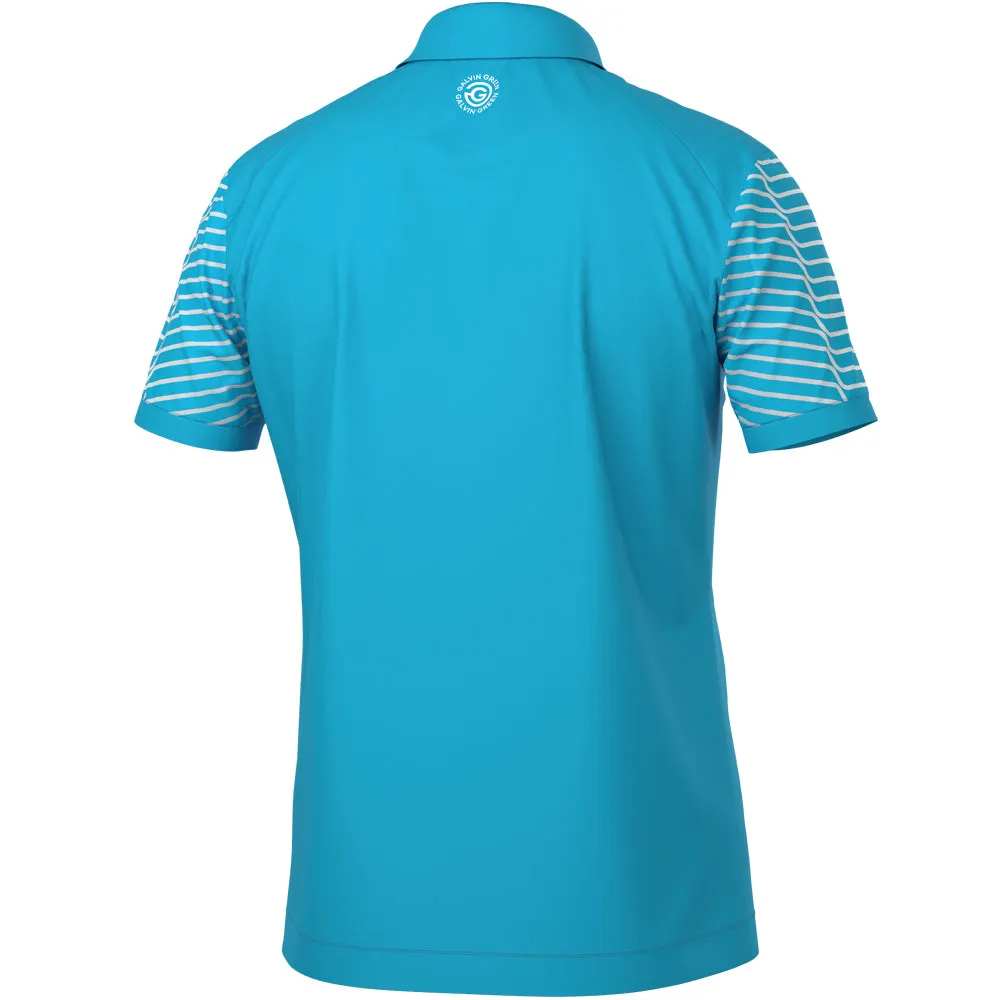 Galvin Green Milion Polo Shirt - Aqua/White Command Attention