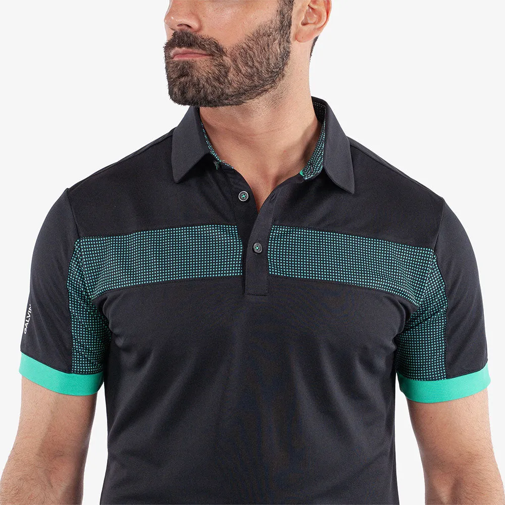 Galvin Green Mills Polo Shirt - Black/Atlantis Green Never Just Walk