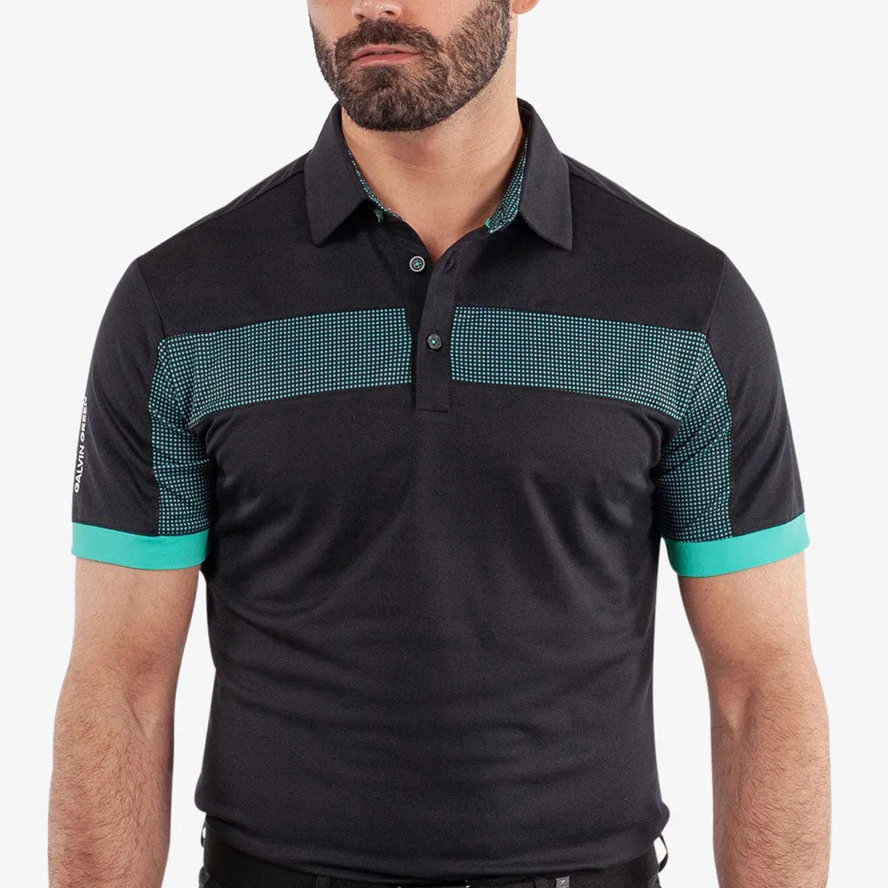 Engineered for Speed Own the Streets Galvin Green Mills Polo Shirt - Black/Atlantis Green