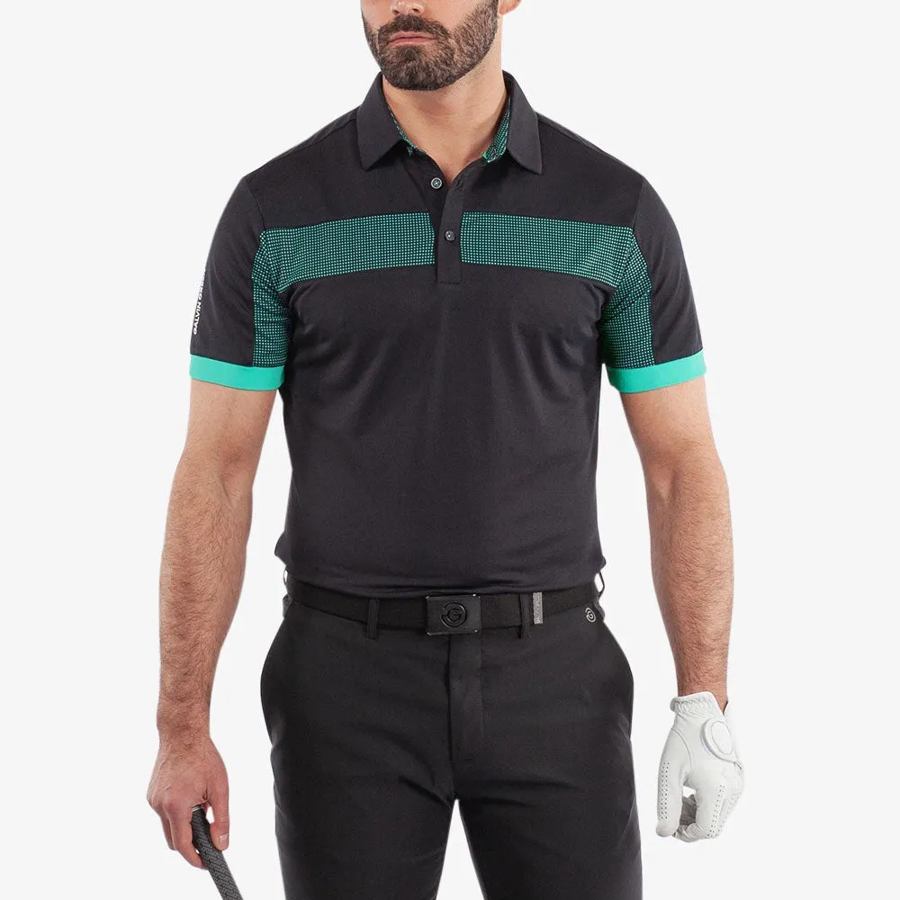 Unapologetically You Step Into Strength Galvin Green Mills Polo Shirt - Black/Atlantis Green