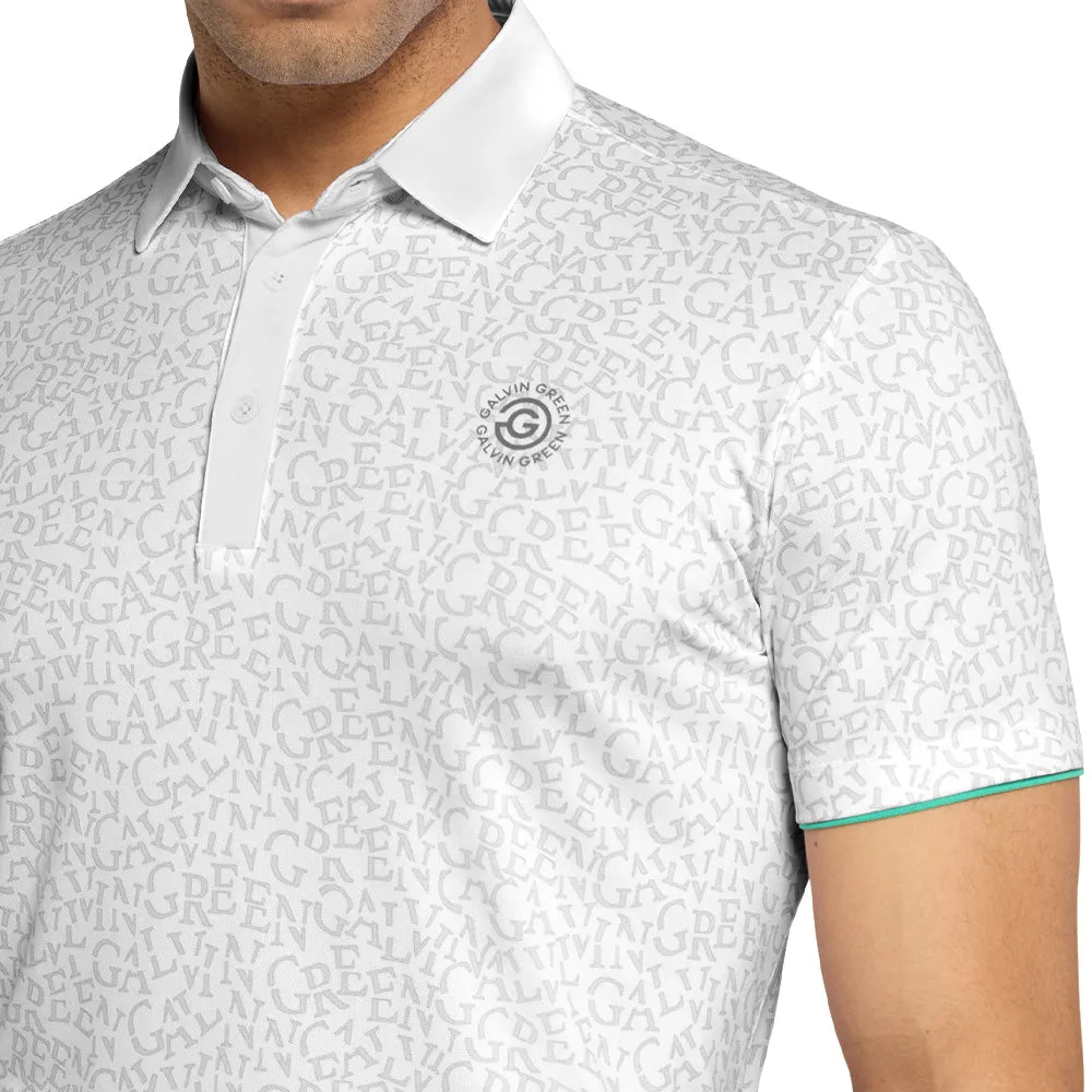 Power Every Step Galvin Green Milton Polo Shirt - White/Golf Green