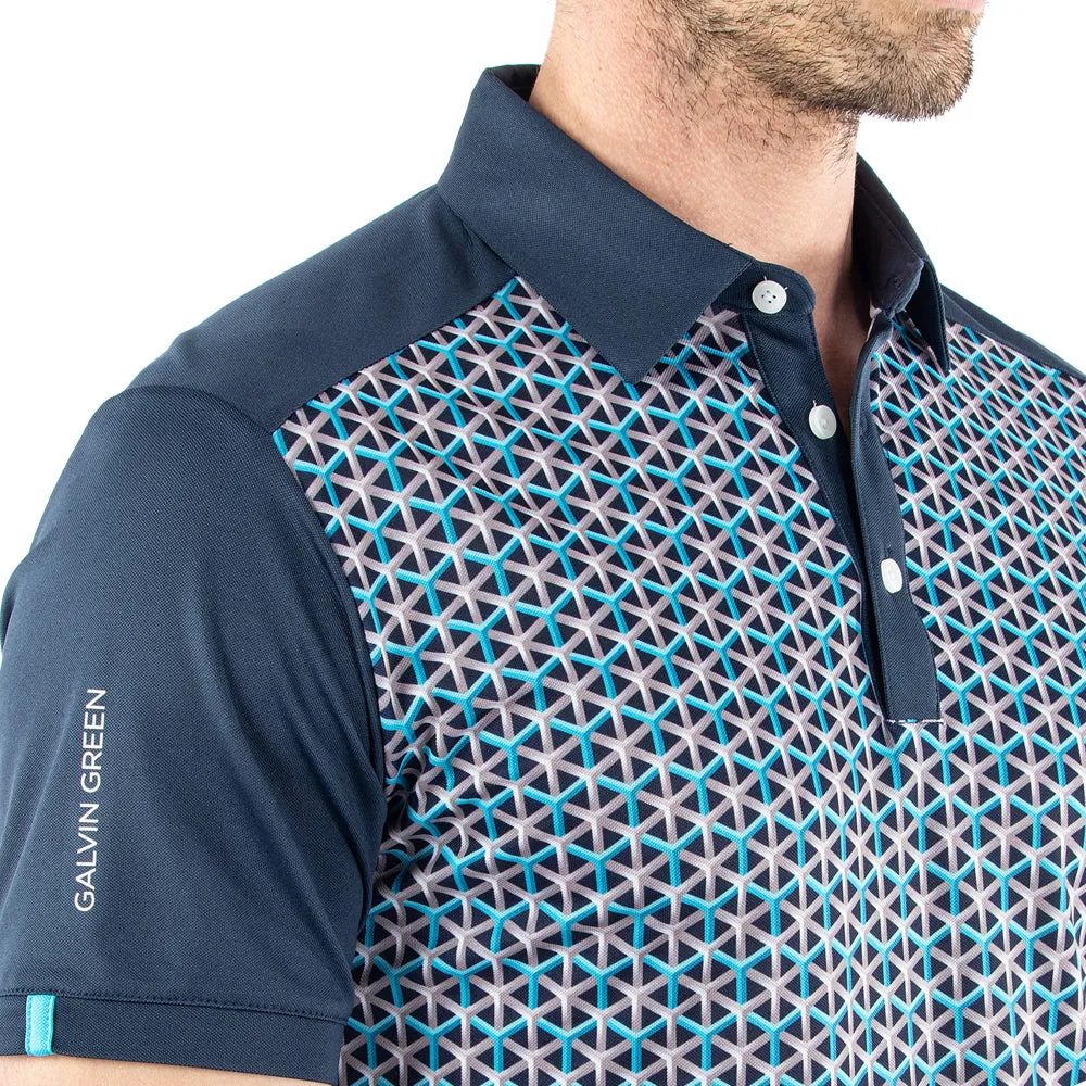 Galvin Green Mio Polo Shirt - Aqua/Navy Black Friday Offer Performance Unleashed