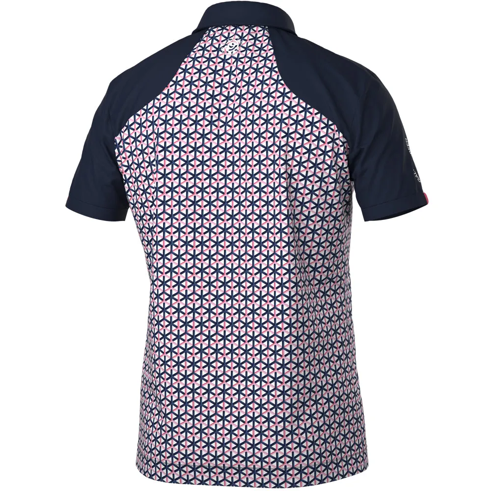 Galvin Green Mio Polo Shirt - Camelia Rose/Navy Built for the Bold
