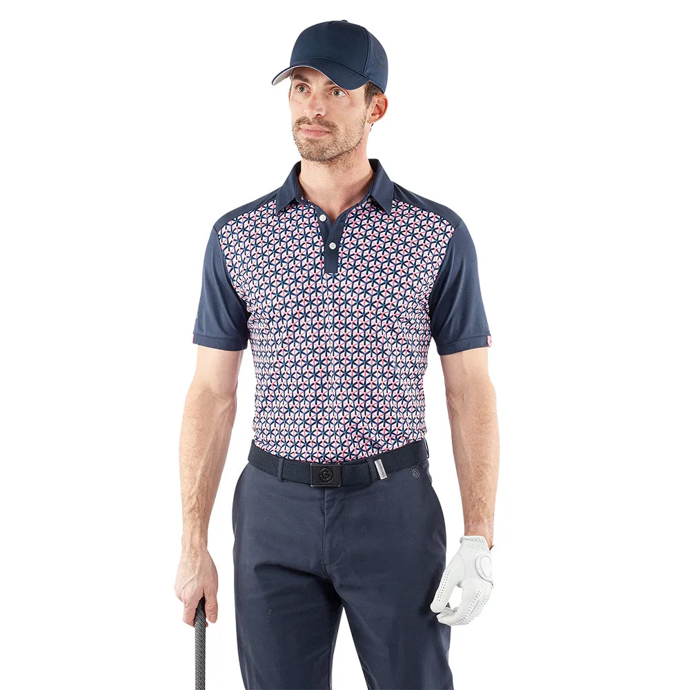 Galvin Green Mio Polo Shirt - Camelia Rose/Navy Stay in Motion Step Out Boldly