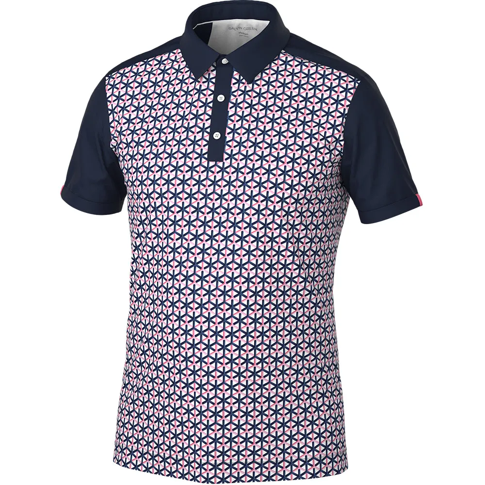 Fearlessly You Walk with Power Galvin Green Mio Polo Shirt - Camelia Rose/Navy