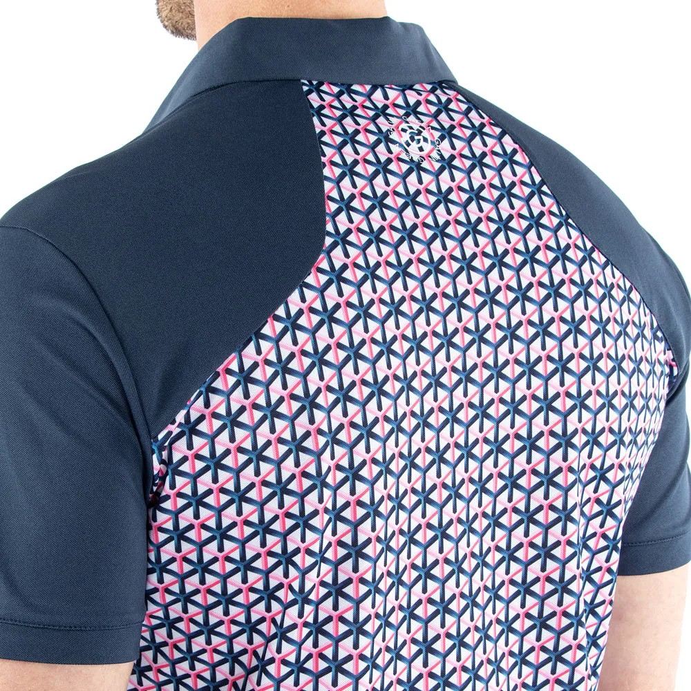 Galvin Green Mio Polo Shirt - Camelia Rose/Navy Halloween Sale