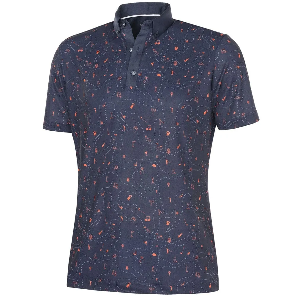 Born to Stand Out Step Out Boldly Galvin Green Miro V8  Polo Shirt - Navy/Orange