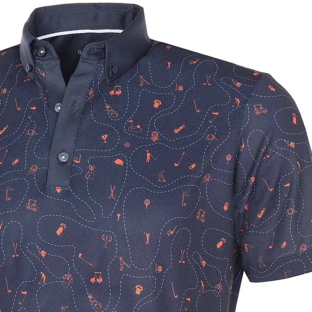Galvin Green Miro V8  Polo Shirt - Navy/Orange Footwear for the Fearless Confidence Starts Here