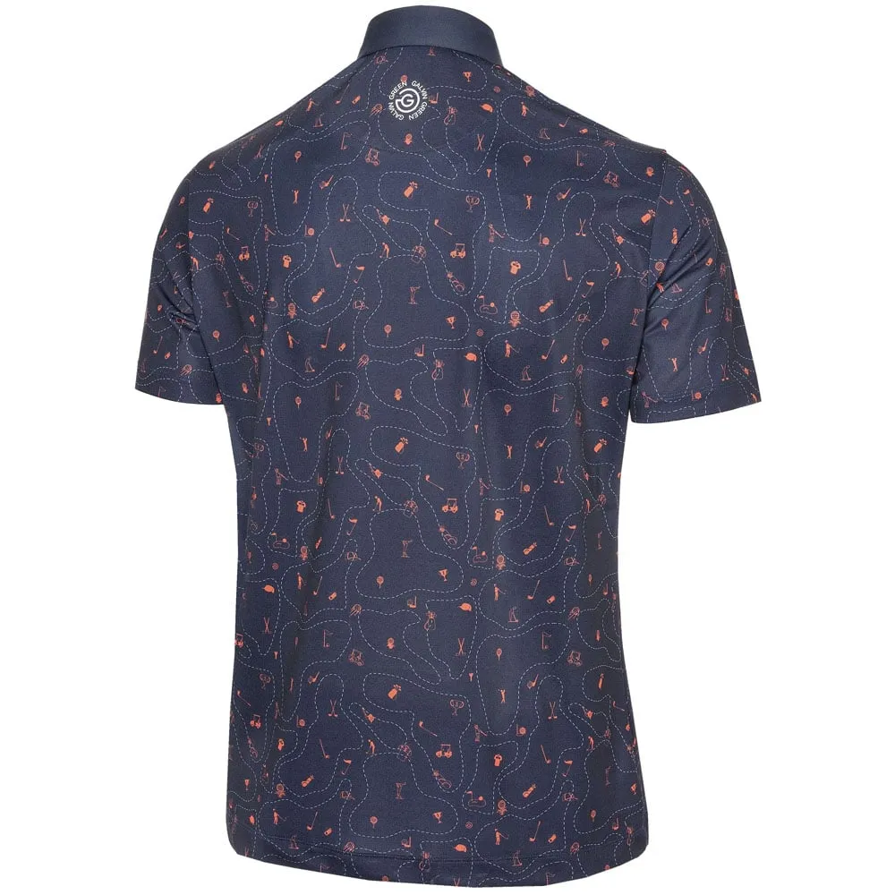Galvin Green Miro V8  Polo Shirt - Navy/Orange Clearance Sale Hit Your Next Level