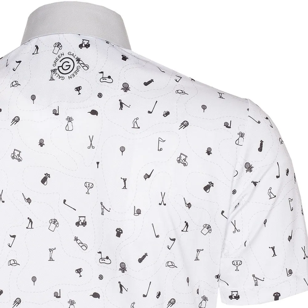 Walk Loud Lead with Style Galvin Green Miro V8  Polo Shirt - White/Black