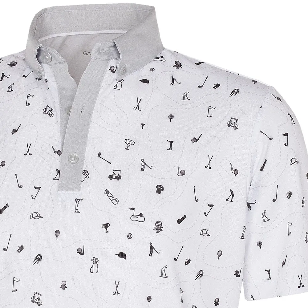 Galvin Green Miro V8  Polo Shirt - White/Black Step Into Strength