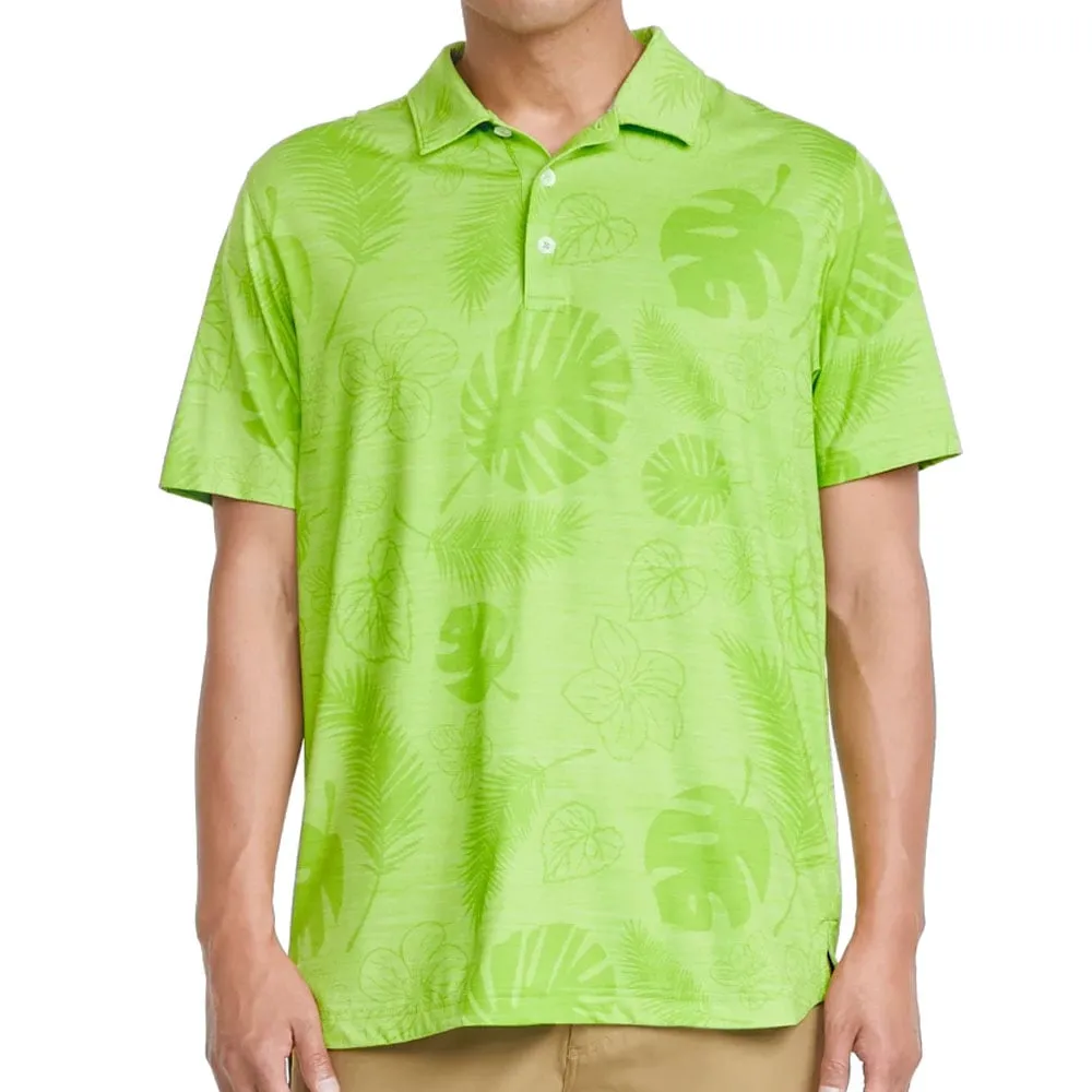 Puma Cloudspun Leaves N' Flowers Polo Shirt - Greenery Heather Engineered for Speed