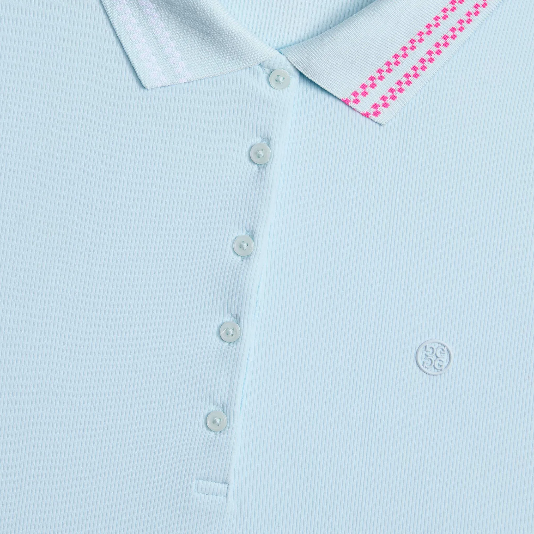 Walk Tall G/Fore Women'S Checkered Collar Ribbed Tech Golf Polo Shirt - Daybreak