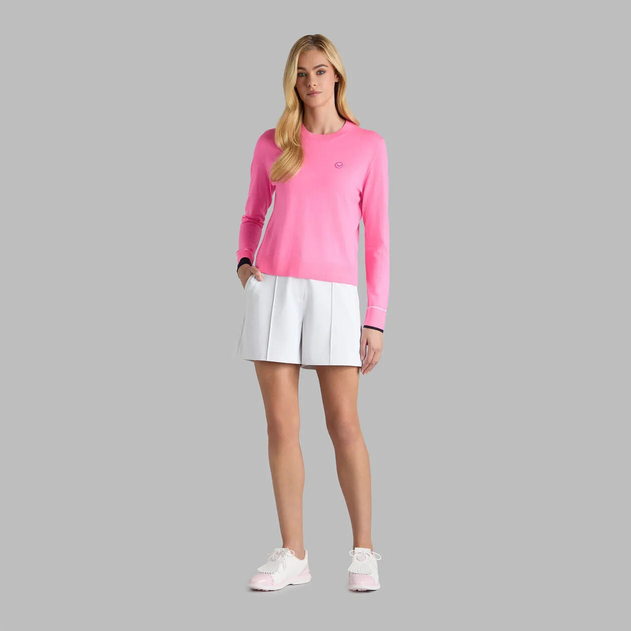 Biggest Sale of the Year Autumn Sale G/Fore Women'S Happy G'S Merino Wool Golf Sweater - Knockout Pink