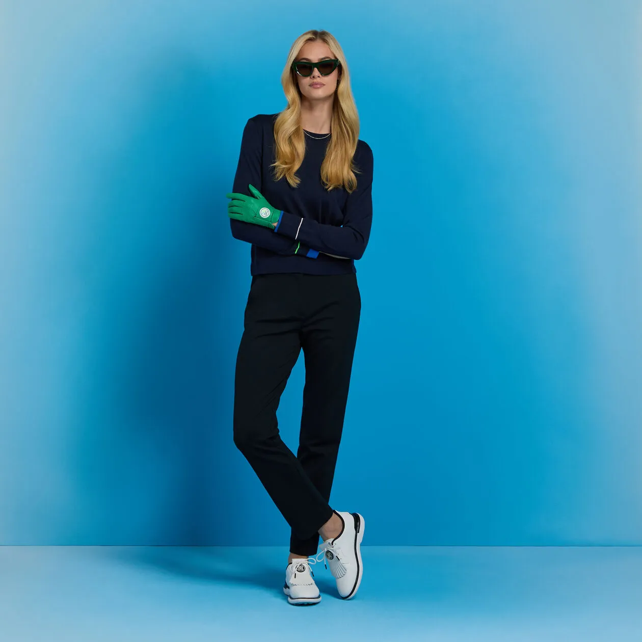 Own the Moment Make a Statement G/Fore Women'S Happy G'S Merino Wool Golf Sweater - Twilight