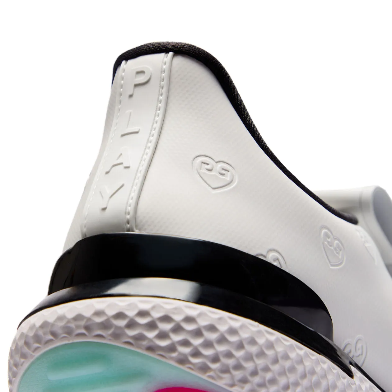 G/Fore Women'S Heart Debossed Gallivan2R Kiltie Golf Shoes - Snow/Onyx Christmas Day Sale