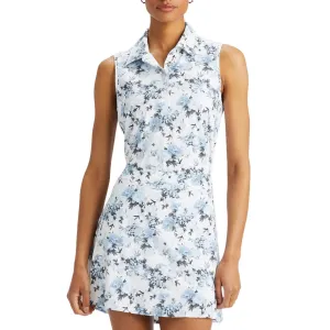 G/Fore Women'S Photo Floral Silky Tech Nylon Sleeveless Golf Polo  - Snow Stride with Confidence