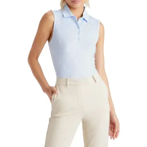 G/Fore Women'S Rgb Tech Jersey Sleeveless Golf Polo Shirt - Sky Own the Streets Performance Unleashed
