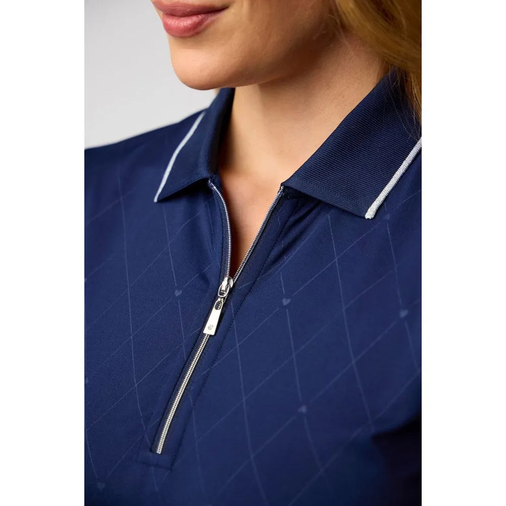 Be Unstoppable Glenmuir Women'S Amelia 1/4 Zip Performance Golf Shirt - Navy Diamond