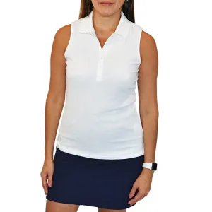 Glenmuir Women'S Jenna Sleeveless Golf Shirt - White Be Unstoppable Hit Your Next Level