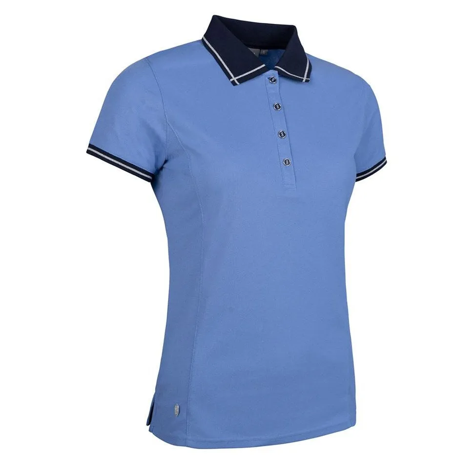 Loud Looks, Smooth Moves Engineered for Speed Glenmuir Women'S Zara Performance Golf Shirt - Light Blue/ Navy