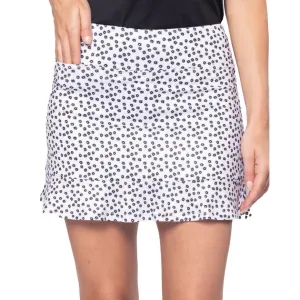 Golftini Women'S Celebration Skort 17.5" Golf Skort - White Print Christmas Eve Sale Holiday Sale