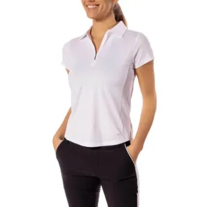 Black Friday Sale Golftini Women'S Short Sleeve Zip Golf Shirt - White
