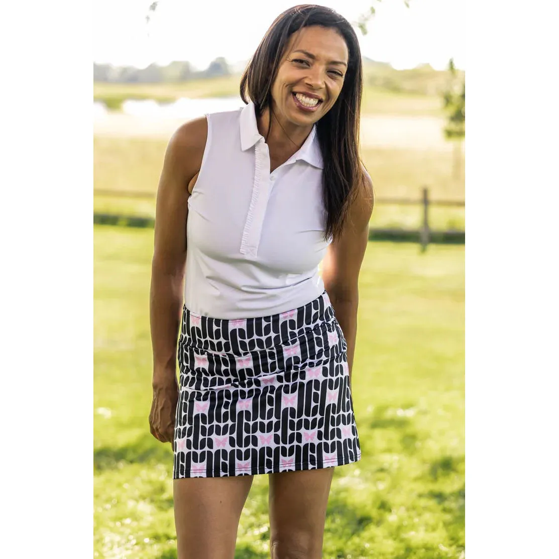 Back To School Sale Golftini Women'S Sisterhood 17.5" Golf Skort - Black Print