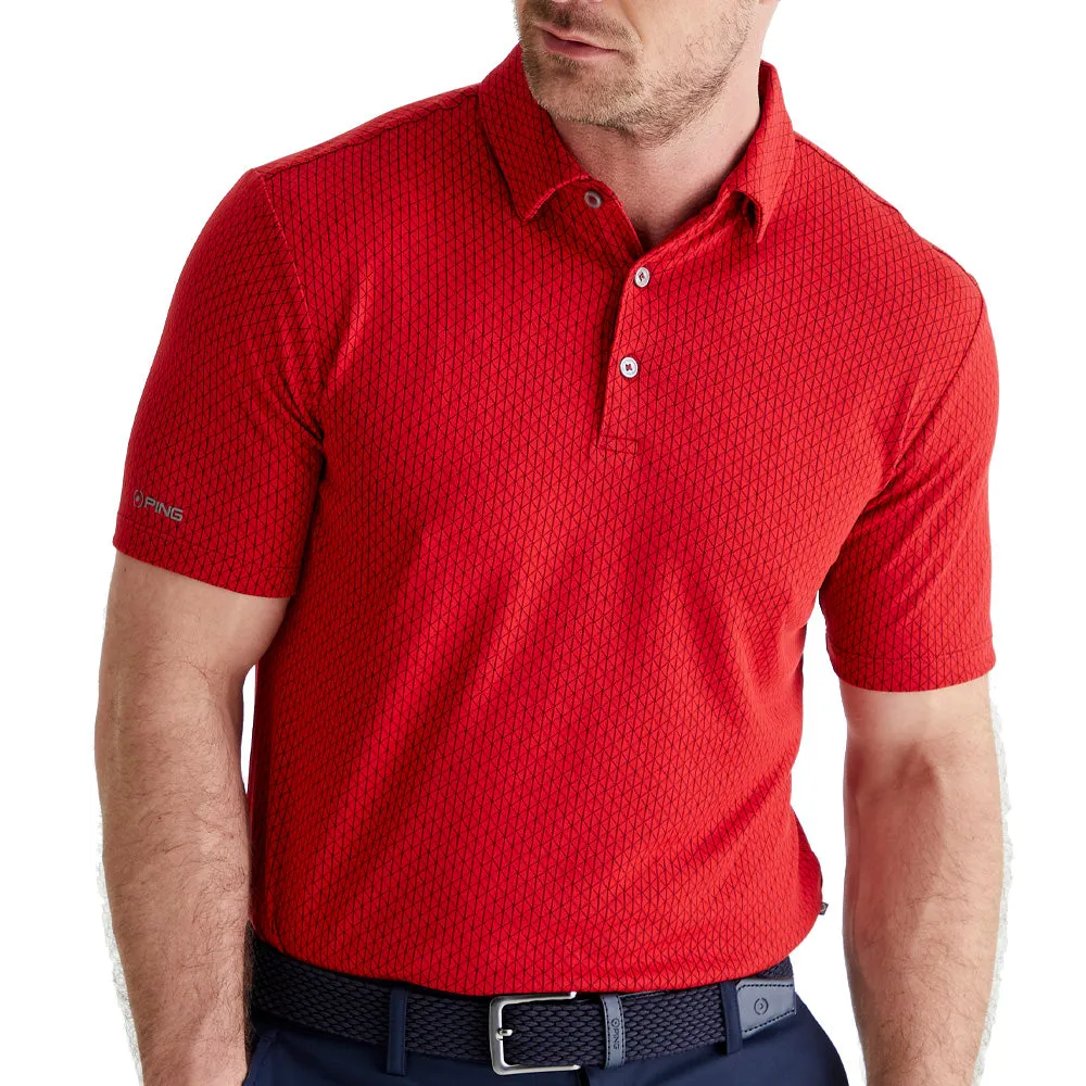 Ping Hershel Polo Shirt - Rich Red Multi Stay in Motion