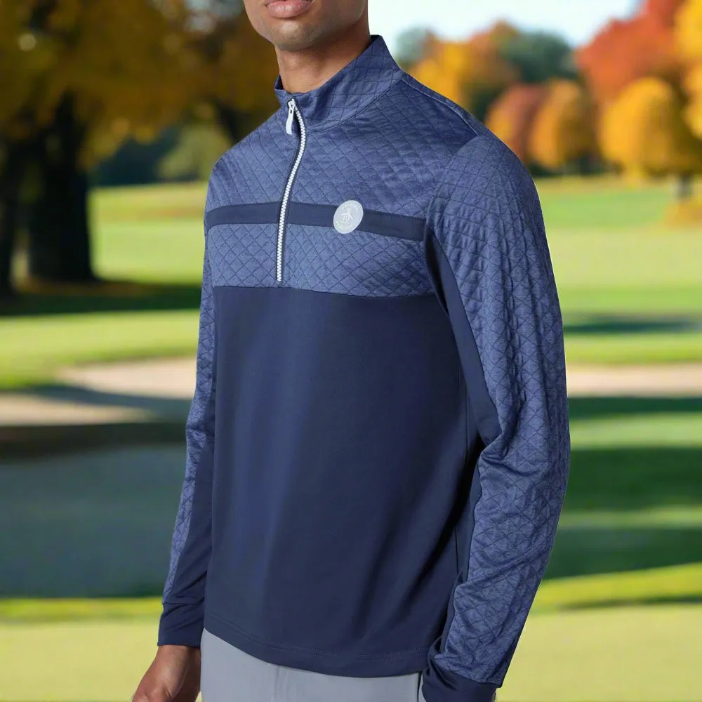 Original Penguin 1/4 Zip Heritage Block Pullover - Black Iris Black Friday Exclusive
