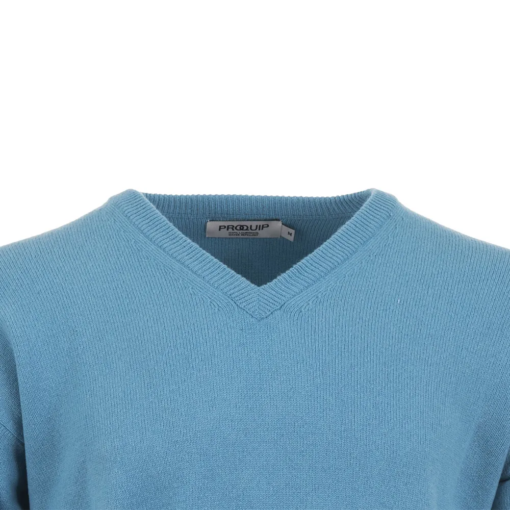 Proquip Lambswool Water Repellent V Neck Golf Sweater - Aqua Born to Stand Out