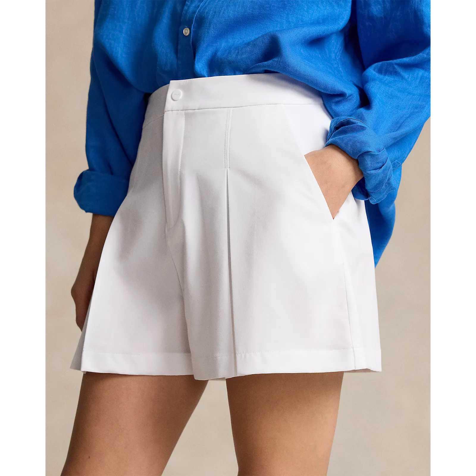 Rlx Ralph Lauren Women'S Performance Pleated Golf Shorts - Pure White Autumn Sale Spring Sale