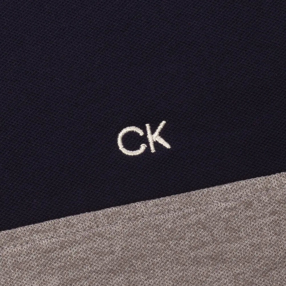 Designed to Dominate Calvin Klein Colour Block Polo Shirt - Navy/Silver Marl