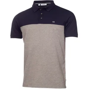Biggest Sale of the Year Own Every Step Calvin Klein Colour Block Polo Shirt - Navy/Silver Marl