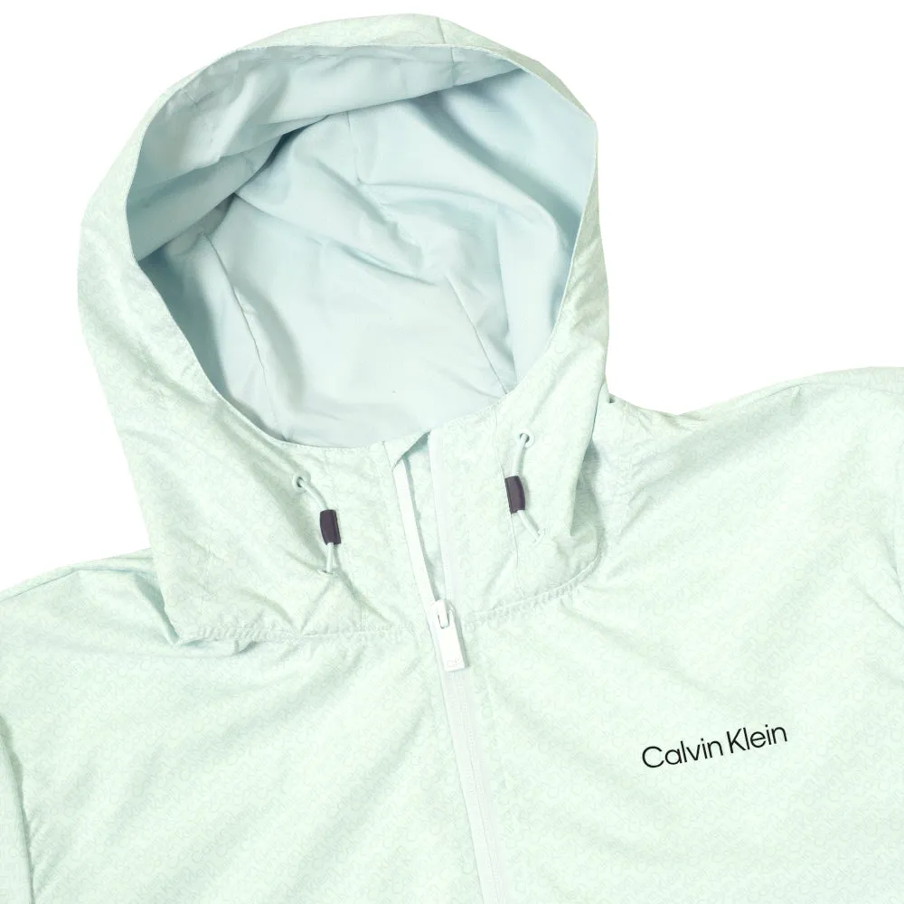 Calvin Klein Printed Windbreaker Jacket - Light Jade Built to Perform Stride with Confidence